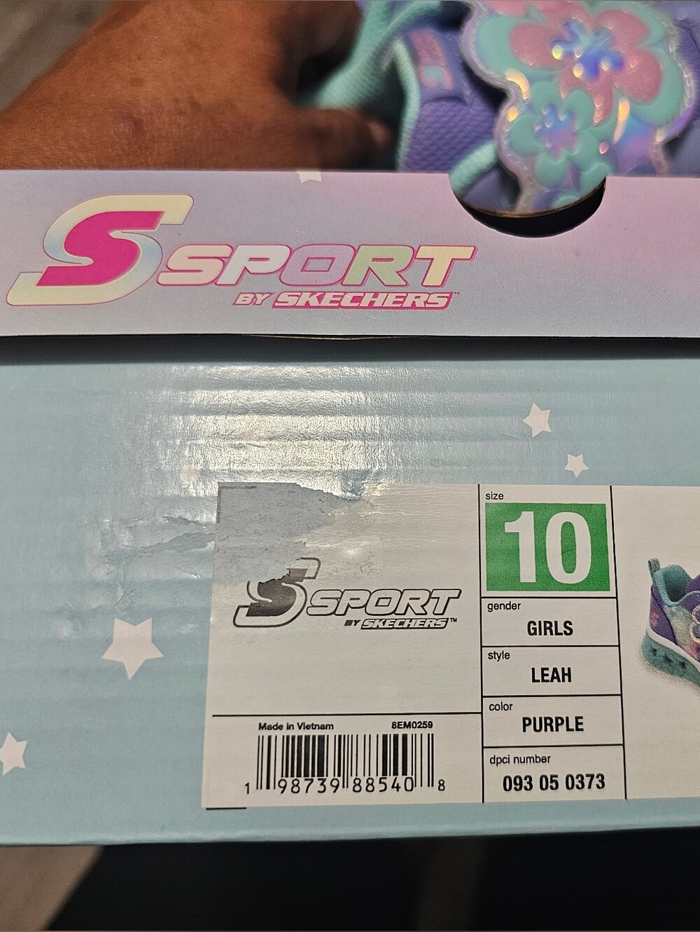 Skechers Kids Light-Up Floral Sneakers - Lavender & Mint Size 10 T, Brand New - Picture 5 of 8